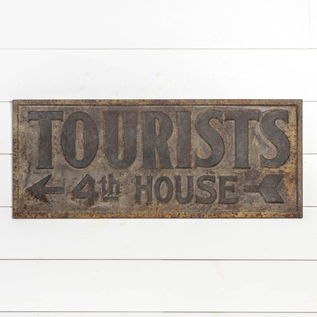 Distressed Metal Tourist Sign - The Nifty Decor