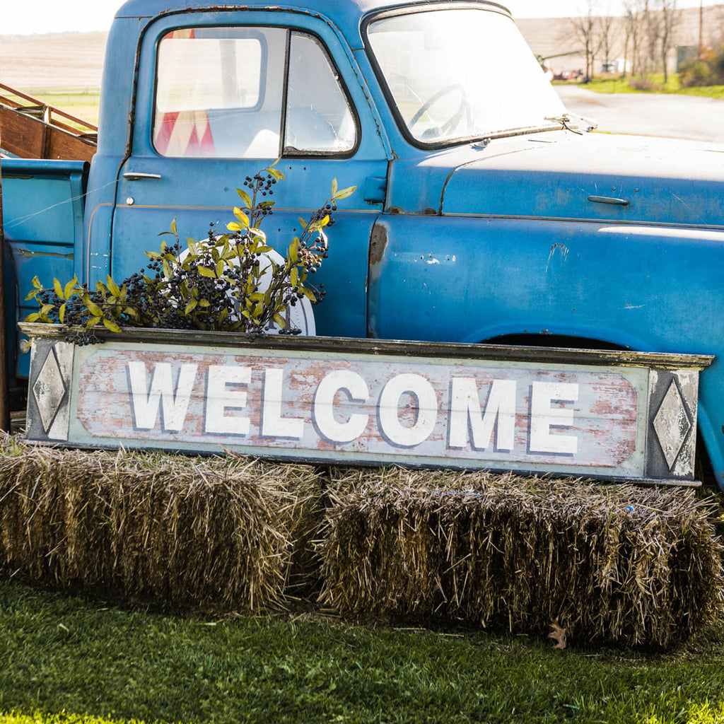 Distressed Welcome Wood Sign - Bombay Mercantile