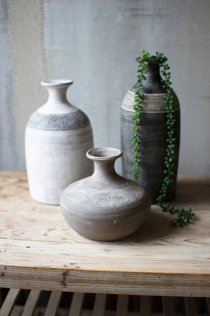 Clay pot vessels, set of 3 - The Nifty Decor