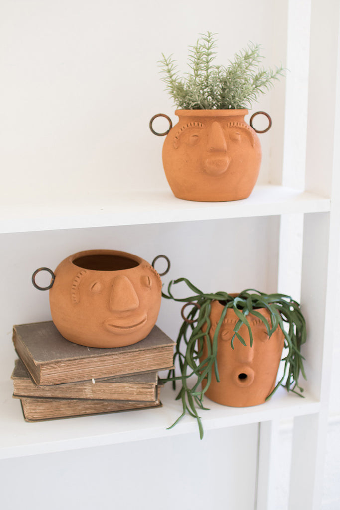 Funky face planters, set of 3 - The Nifty Decor