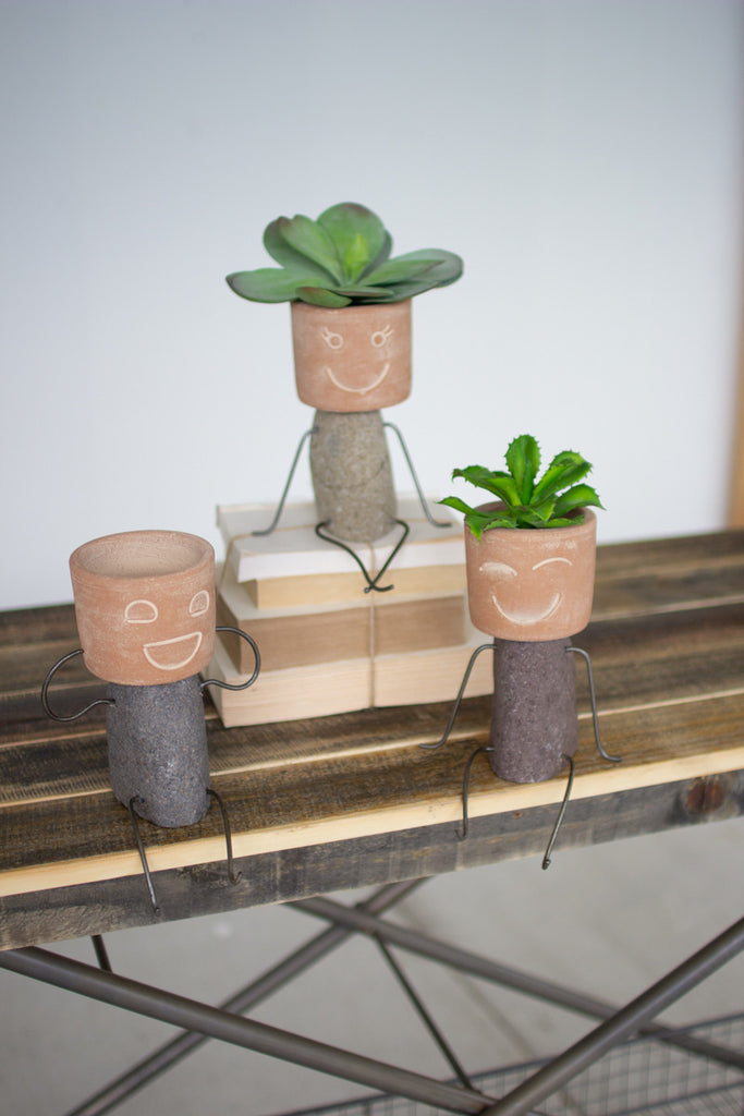 Pot head shelf sitters, set of 3 - The Nifty Decor
