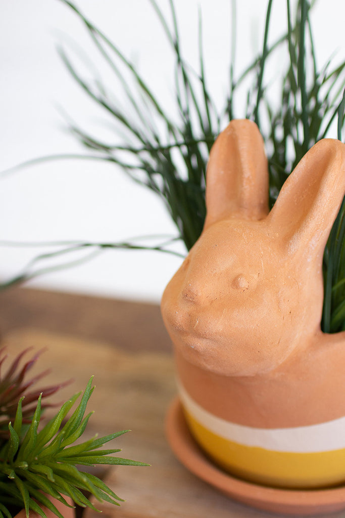 Clay bunny planters, set of 3 - The Nifty Decor