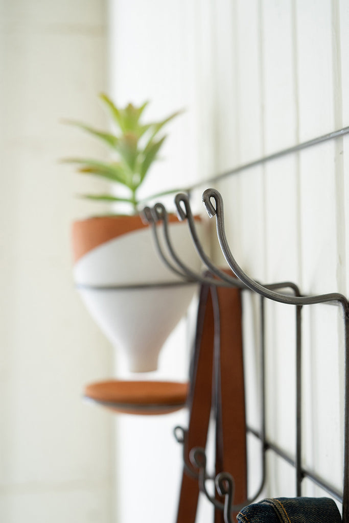 Coatrack with clay planter - The Nifty Decor