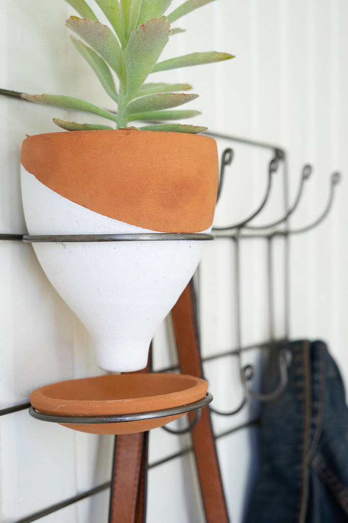 Coatrack with clay planter - The Nifty Decor