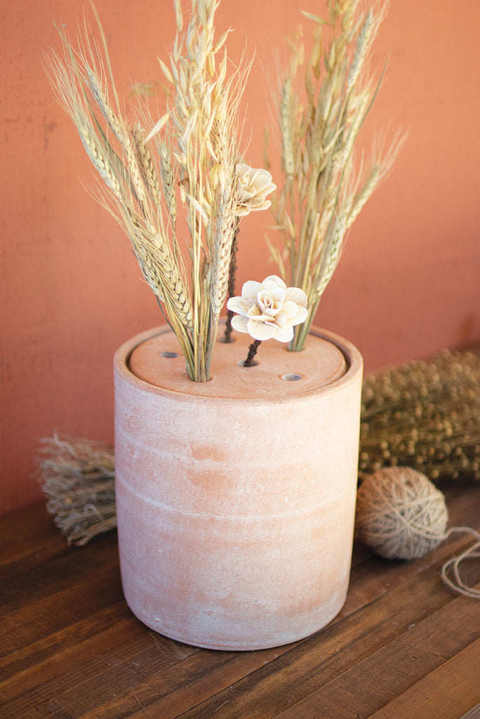 Clay canister stem holder - The Nifty Decor