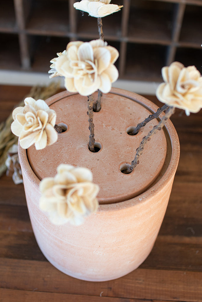 Clay canister stem holder - The Nifty Decor