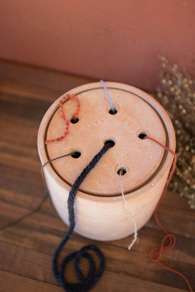 Clay canister stem holder - The Nifty Decor