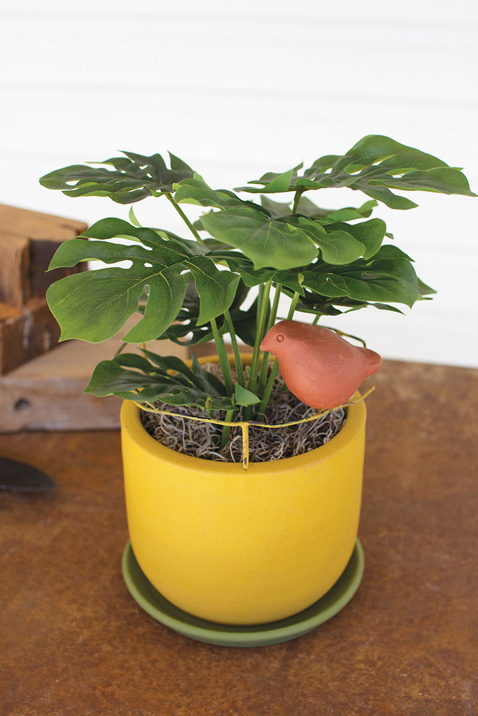 Planter with perched bird detail - The Nifty Decor