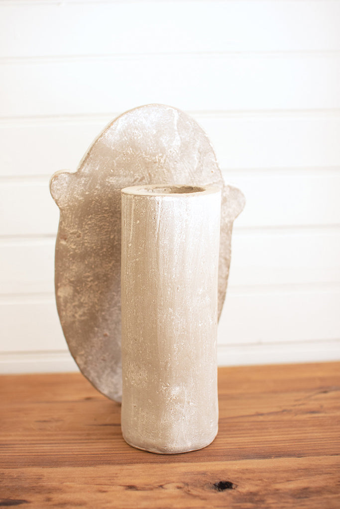 Modern face clay bud vase - The Nifty Decor