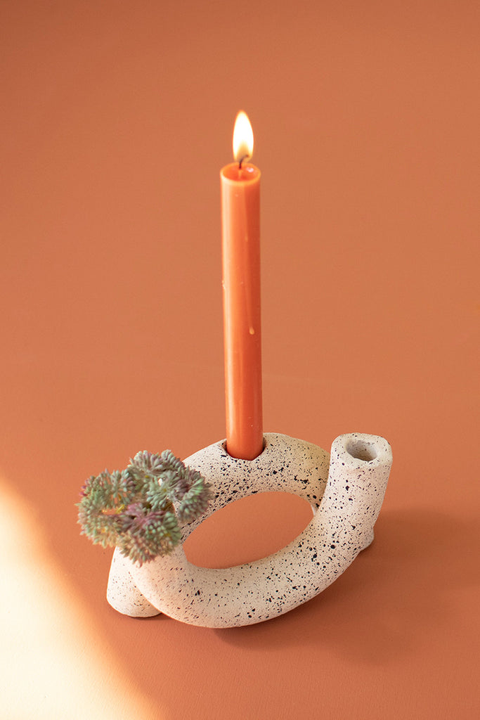 U-shaped clay taper holder - The Nifty Decor