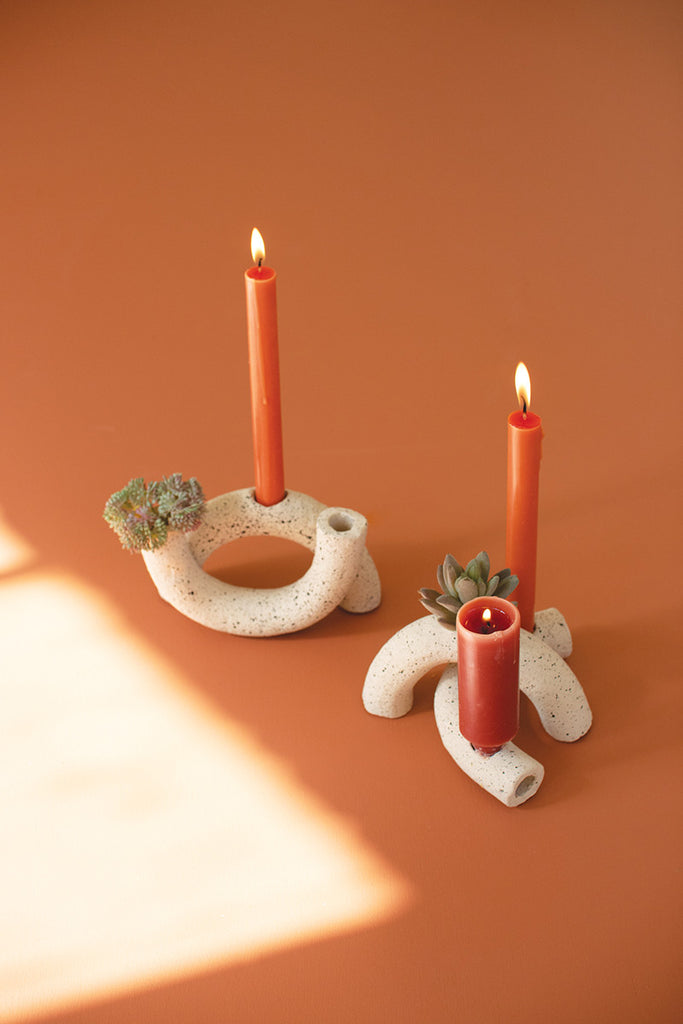 U-shaped clay taper holder - The Nifty Decor
