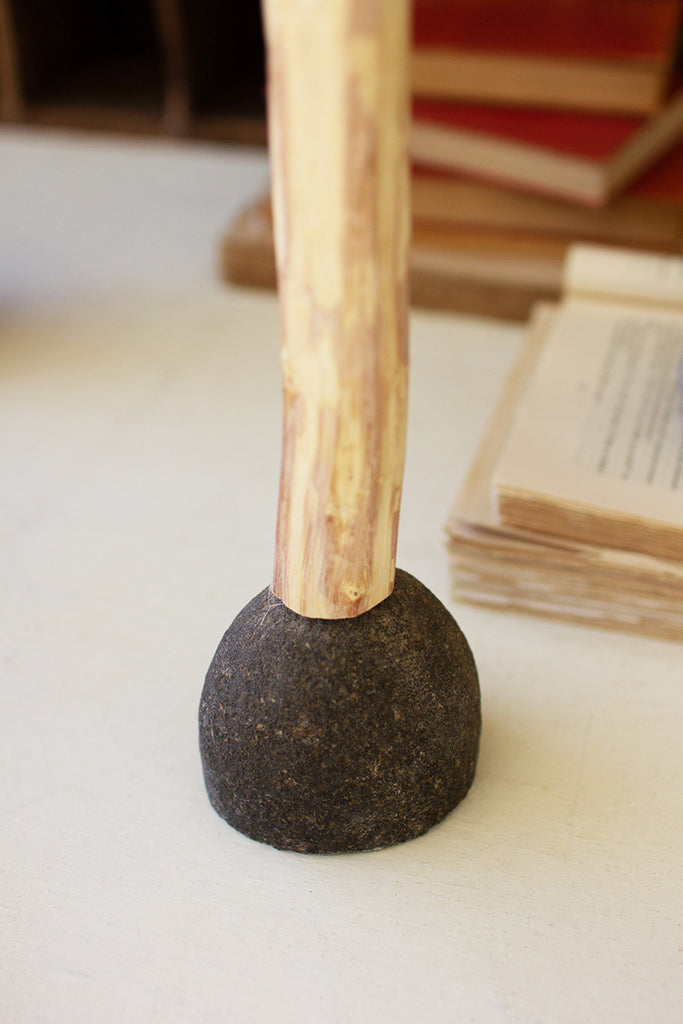 Set of 3 recycled wood crosses on rock base - The Nifty Decor