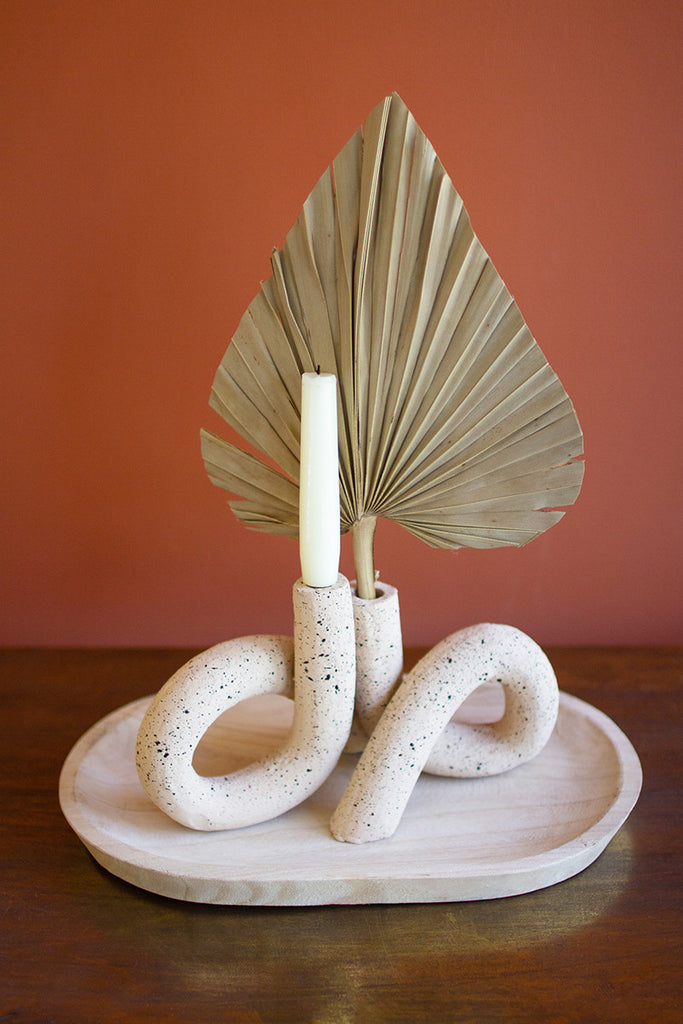 Set of 2 speckled clay loop bud vases - The Nifty Decor
