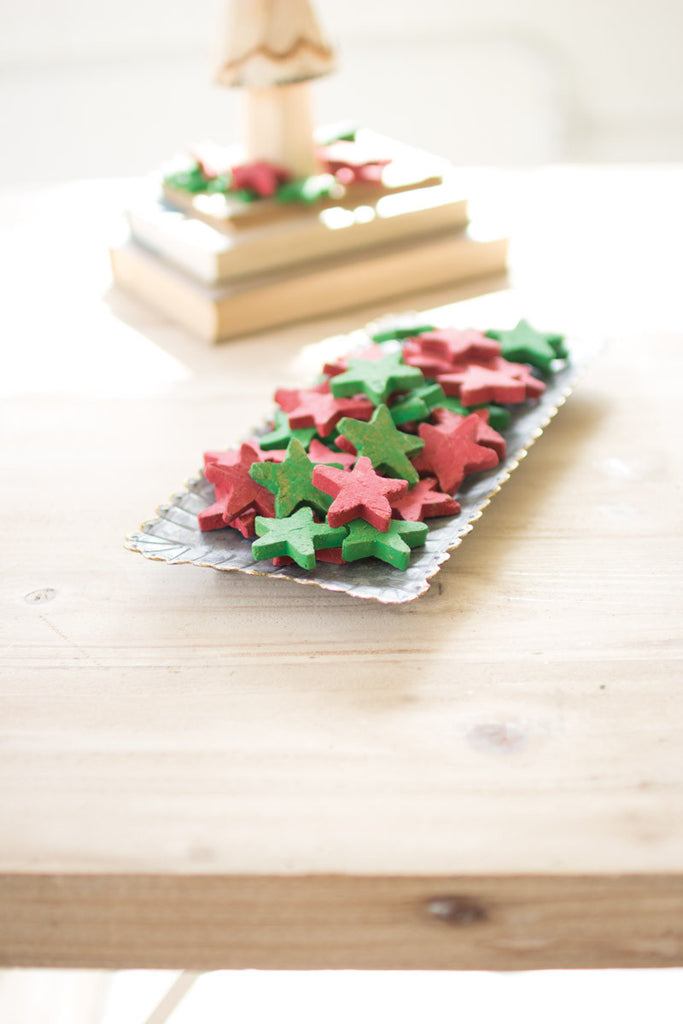 Red and green clay stars, Bag of 75 - The Nifty Decor