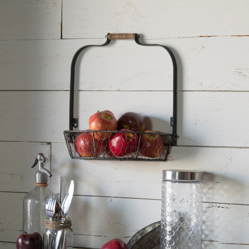 Mesh wire metal table top basket - Bombay Mercantile