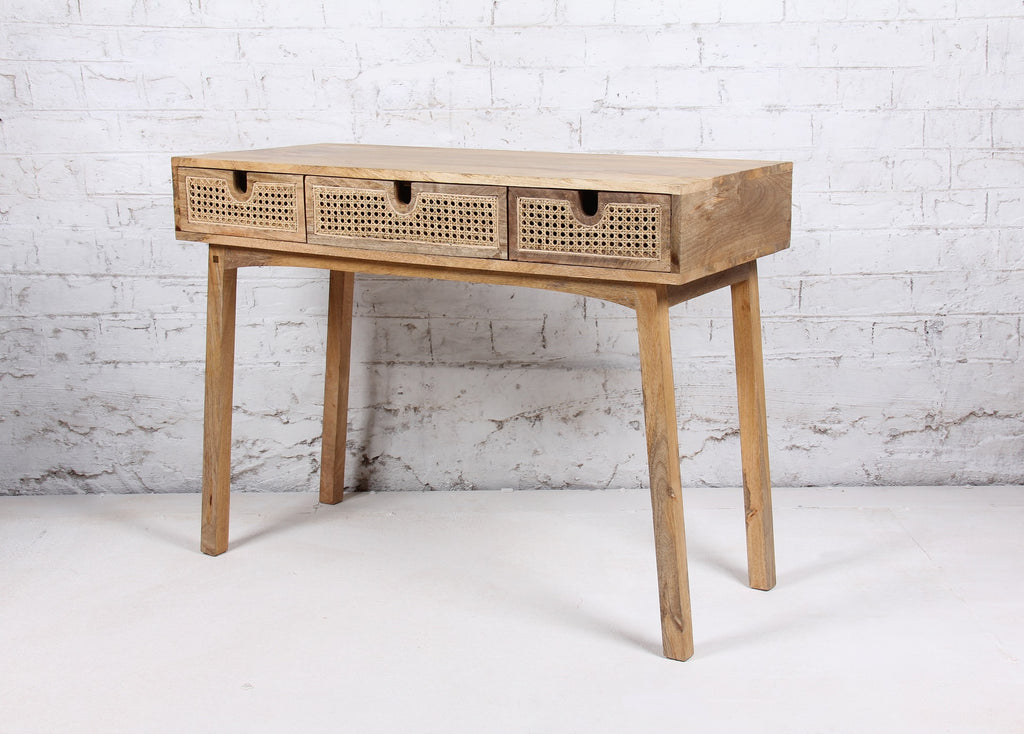 Cane & Mango Wood console - Bombay Mercantile