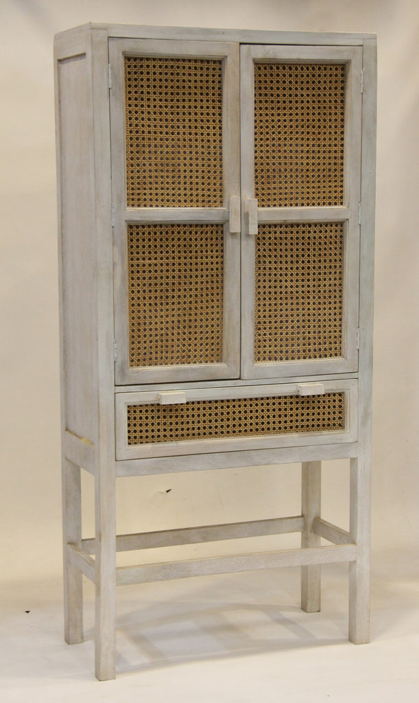 Mango wood Rattan Cabinet - Bombay Mercantile