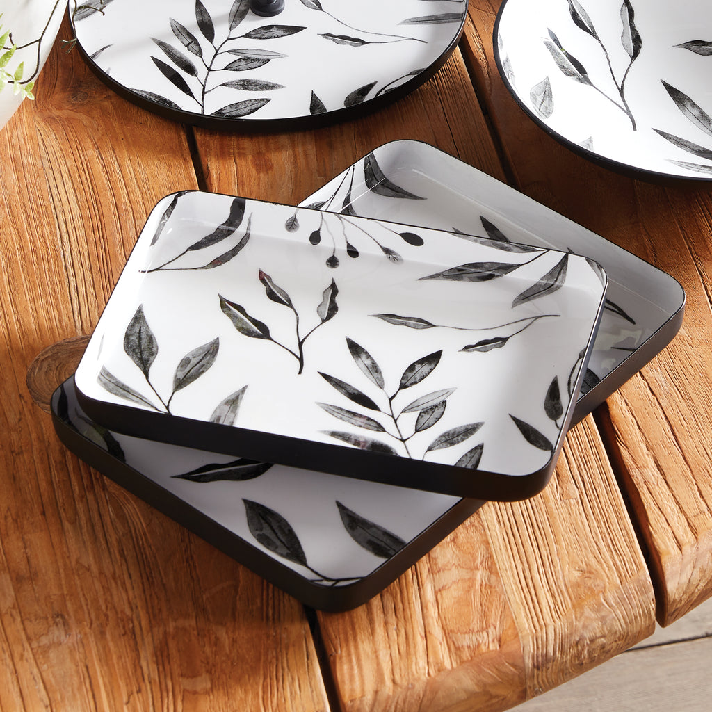 LEAF RECTANGULAR TRAYS, SET OF 2 - The Nifty Decor