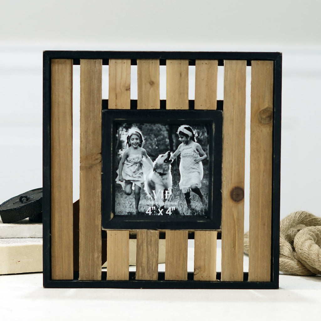 Natural wood photo picture frame - Bombay Mercantile