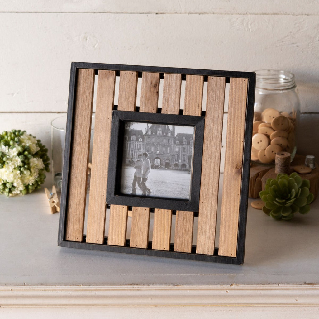 Natural wood photo picture frame - Bombay Mercantile