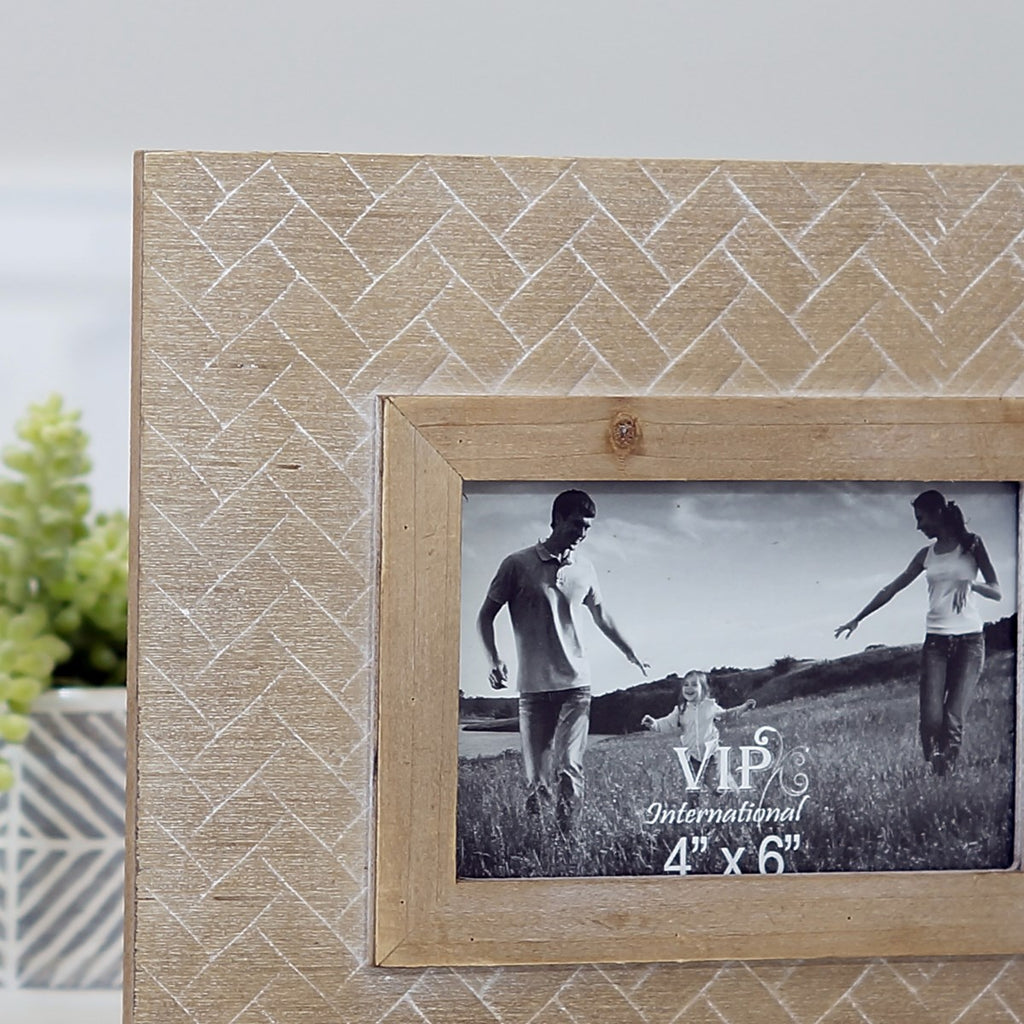 Wood photo frame 4x6 natural - Bombay Mercantile
