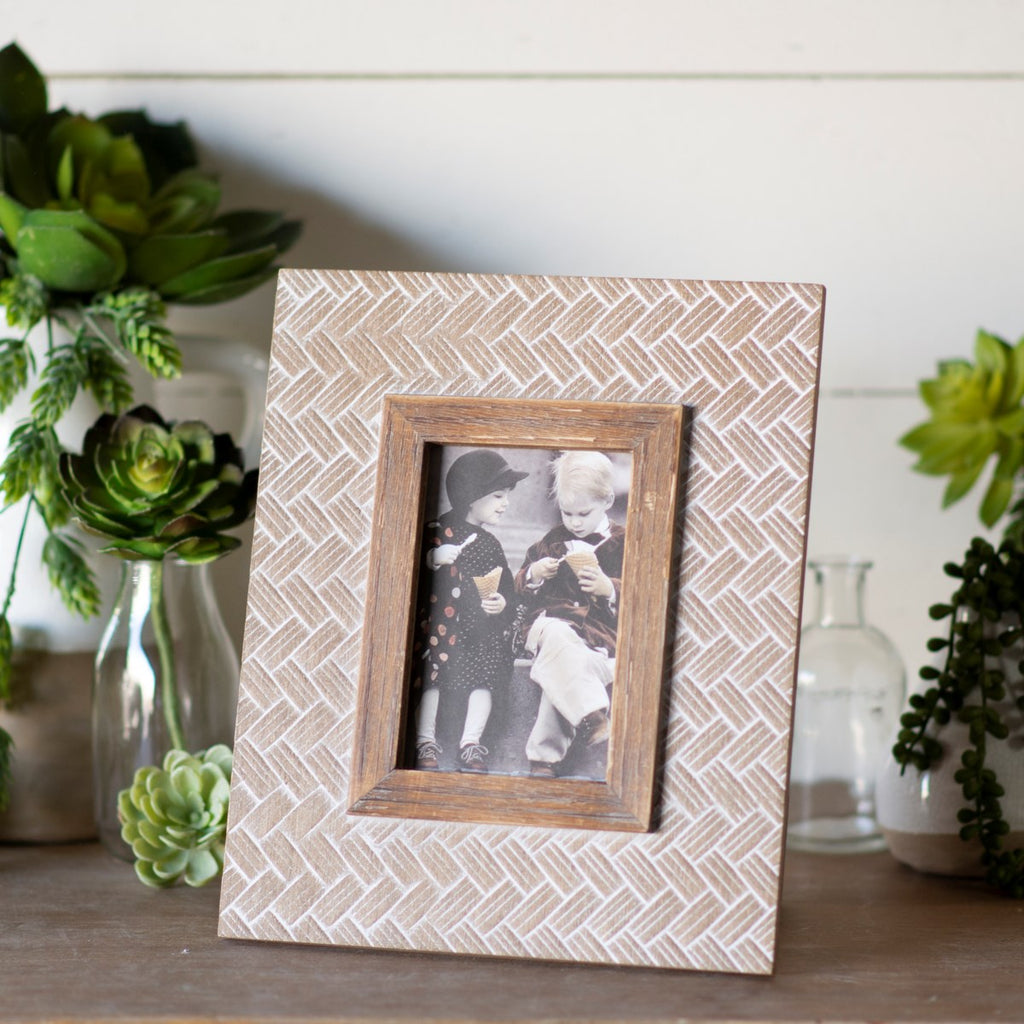 Wood photo frame 4x6 natural - Bombay Mercantile