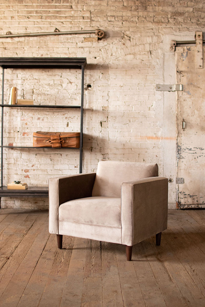 Velvet club chair \ cobblestone - The Nifty Decor