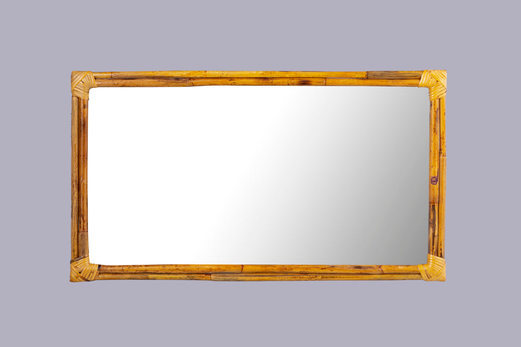 Cane & Glass Rectangular Mirror - Bombay Mercantile