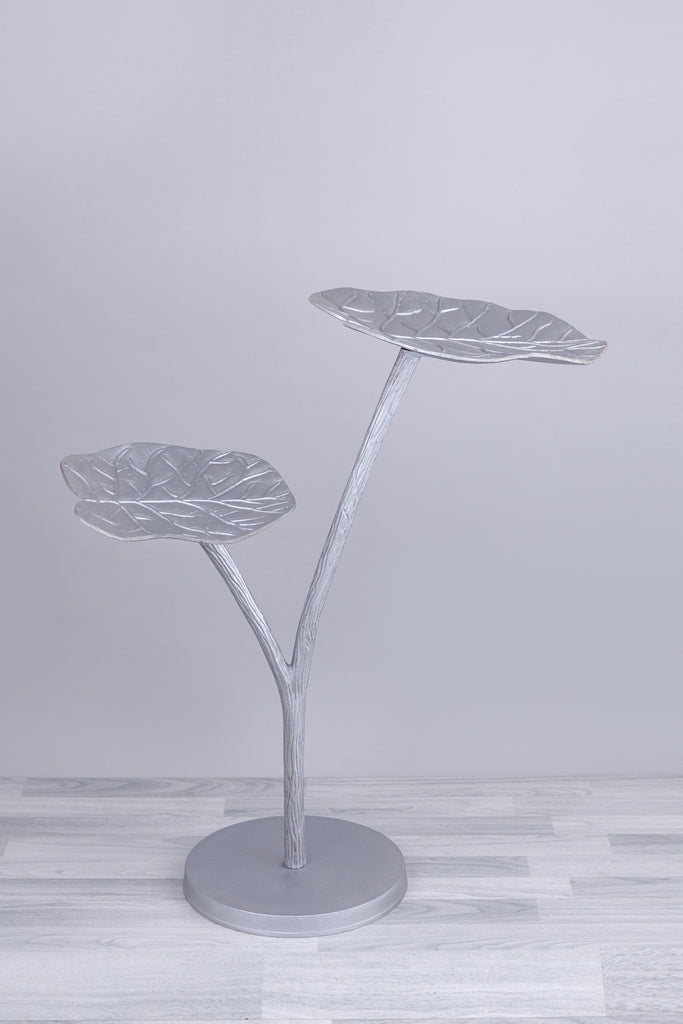Two leaf head Aluminum Accent Table - Bombay Mercantile