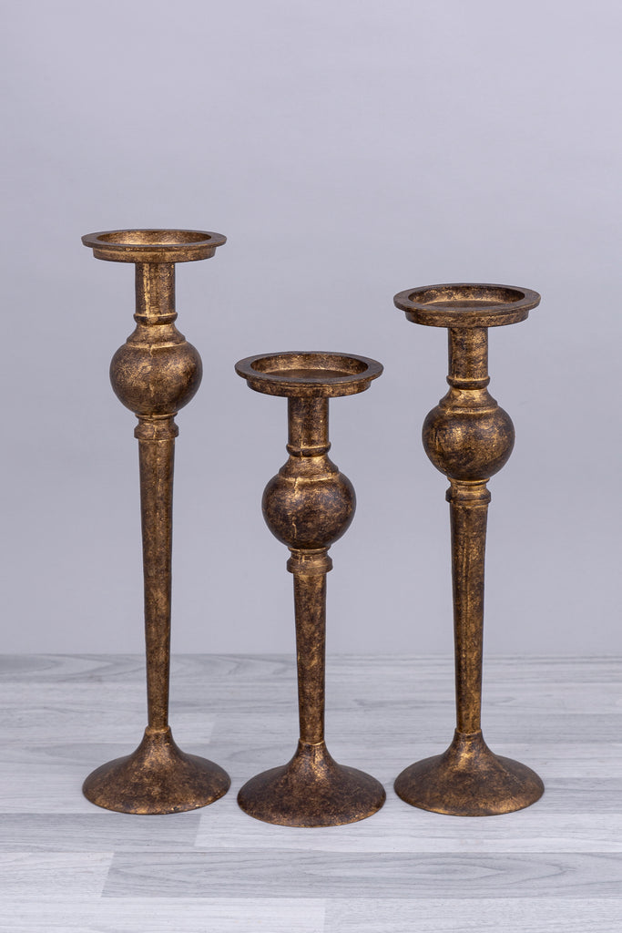 Aluminum Candlestick Set of 3 - Bombay Mercantile