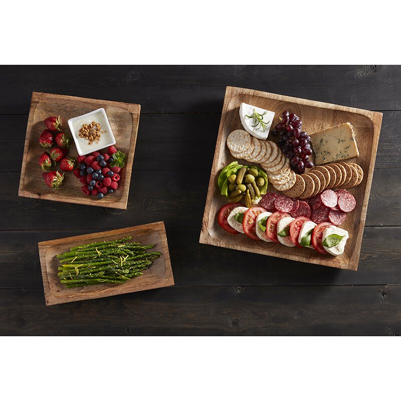 Square Tray - Wooden - Bombay Mercantile