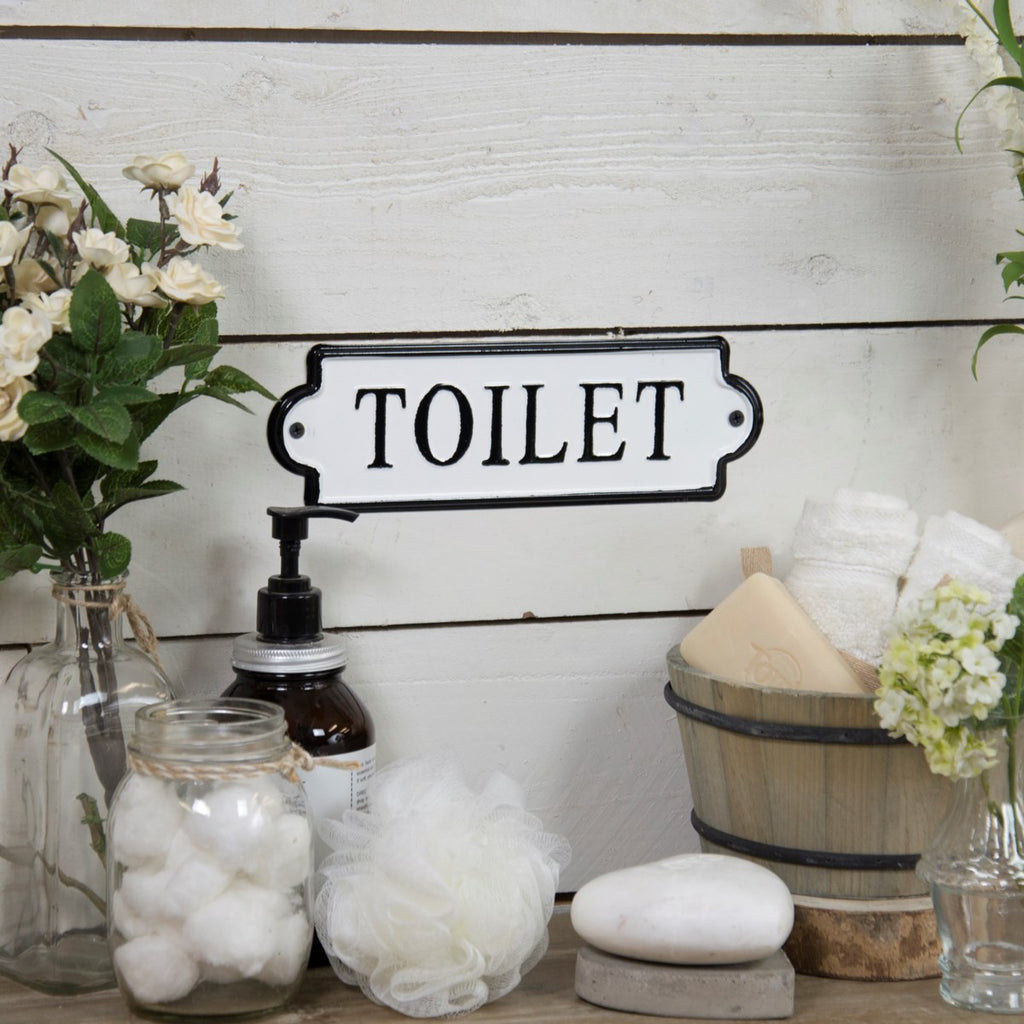 Toilet Sign Enamelware Metal - Bombay Mercantile