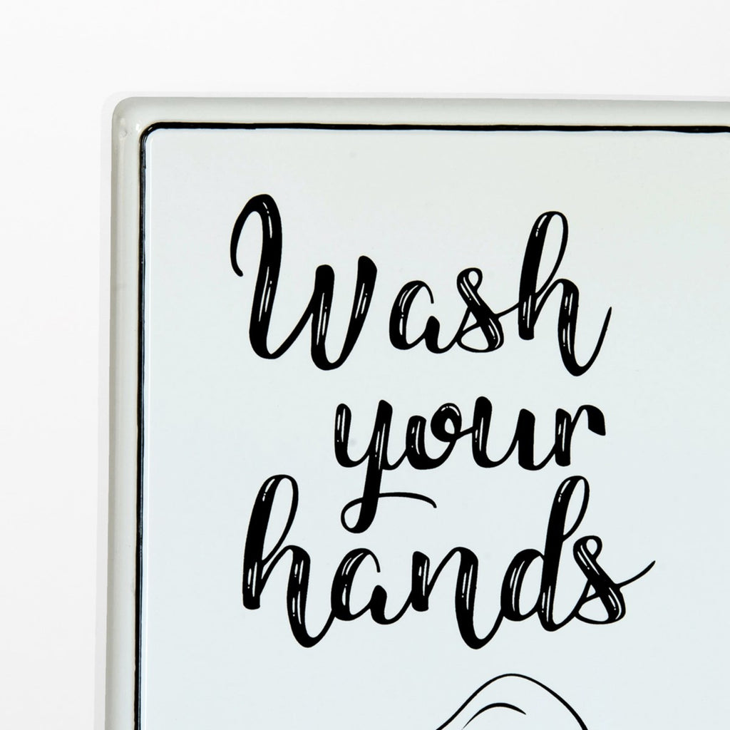 Wash your Hands" Enamelware Metal Sign - Bombay Mercantile