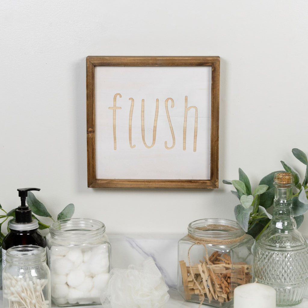 "Flush" Wood sign - Bombay Mercantile