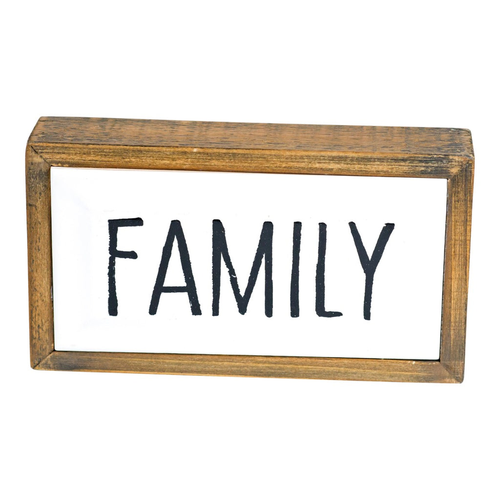 FAMILY" Blocked wood sign - Bombay Mercantile