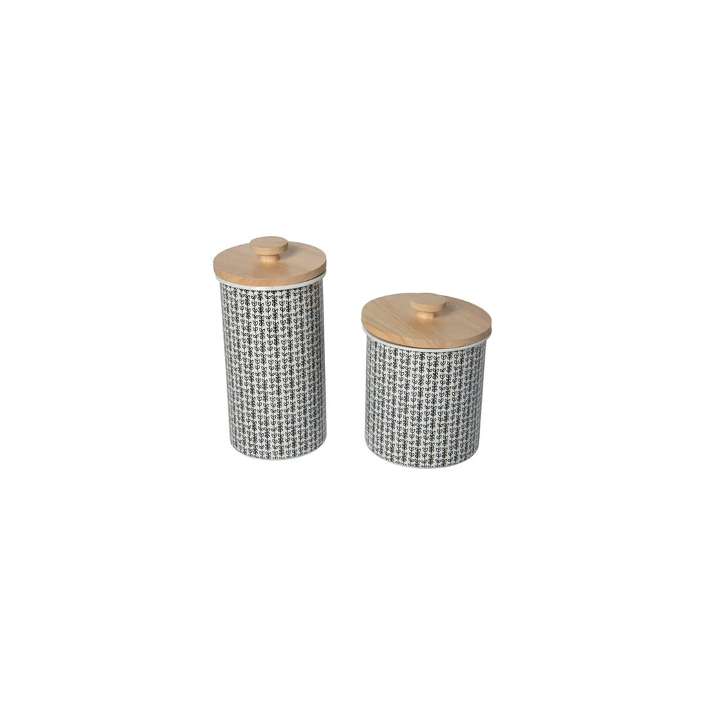 Metal canisters, set of 2 - Bombay Mercantile