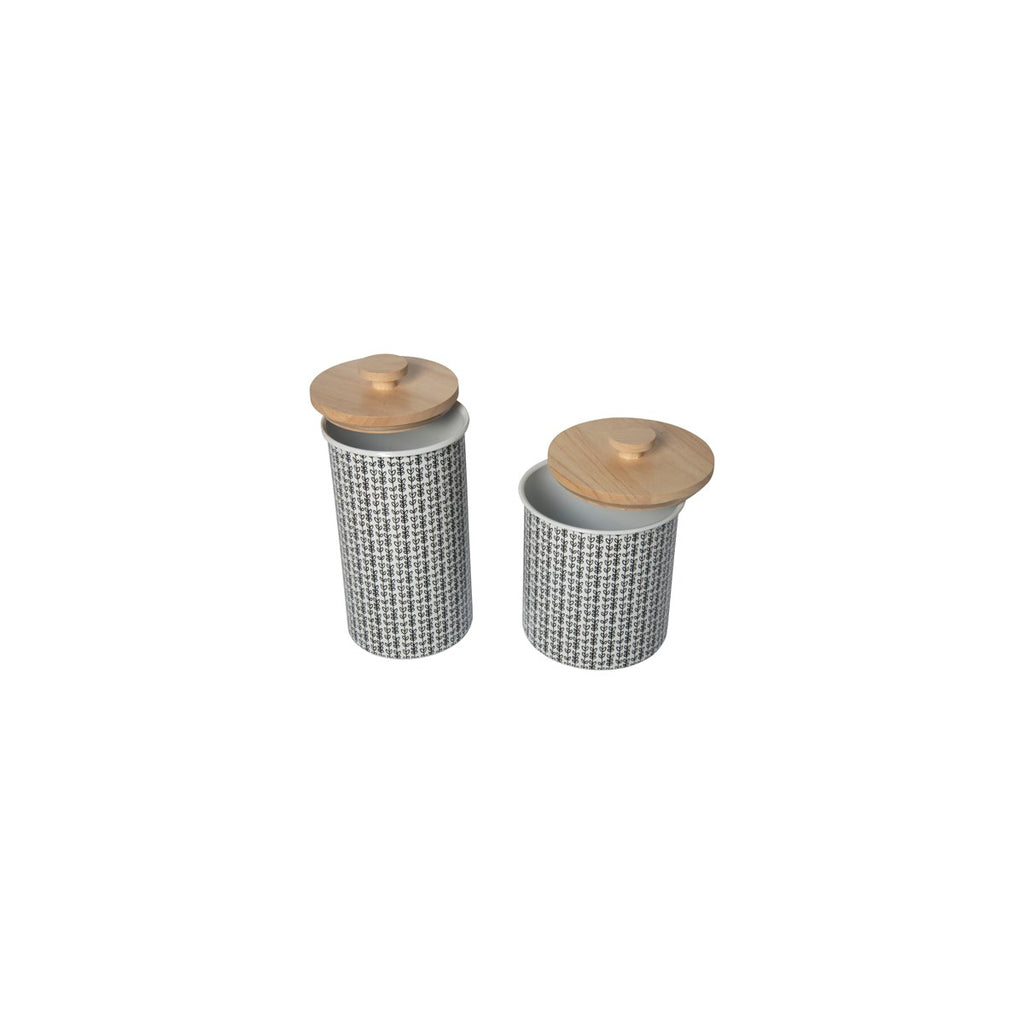 Metal canisters, set of 2 - Bombay Mercantile