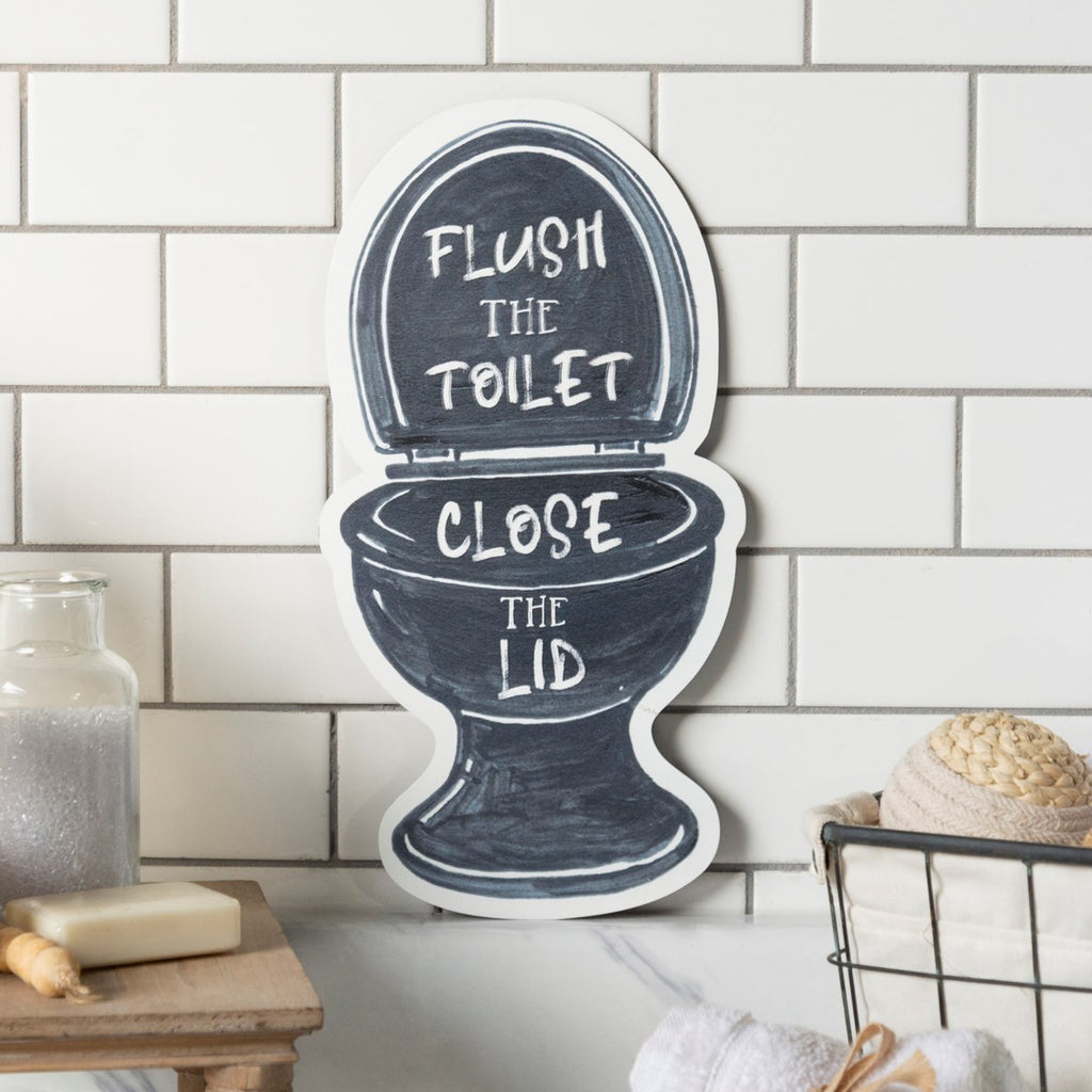 Flush" Black Metal Sign - Bombay Mercantile