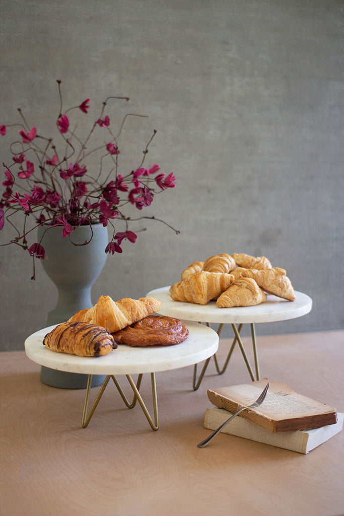 White marble display stands, set of 2 - The Nifty Decor