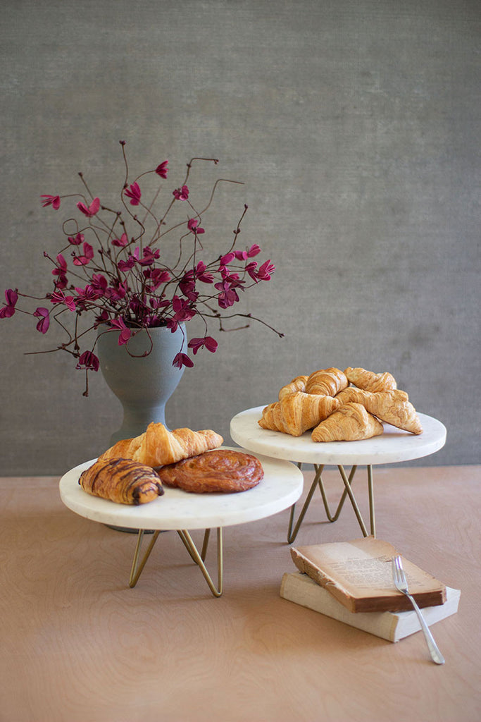 White marble display stands, set of 2 - The Nifty Decor