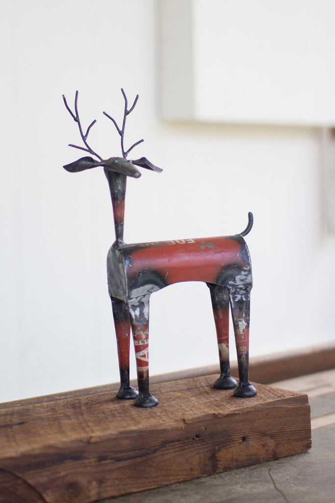 Recycled metal red deer - The Nifty Decor