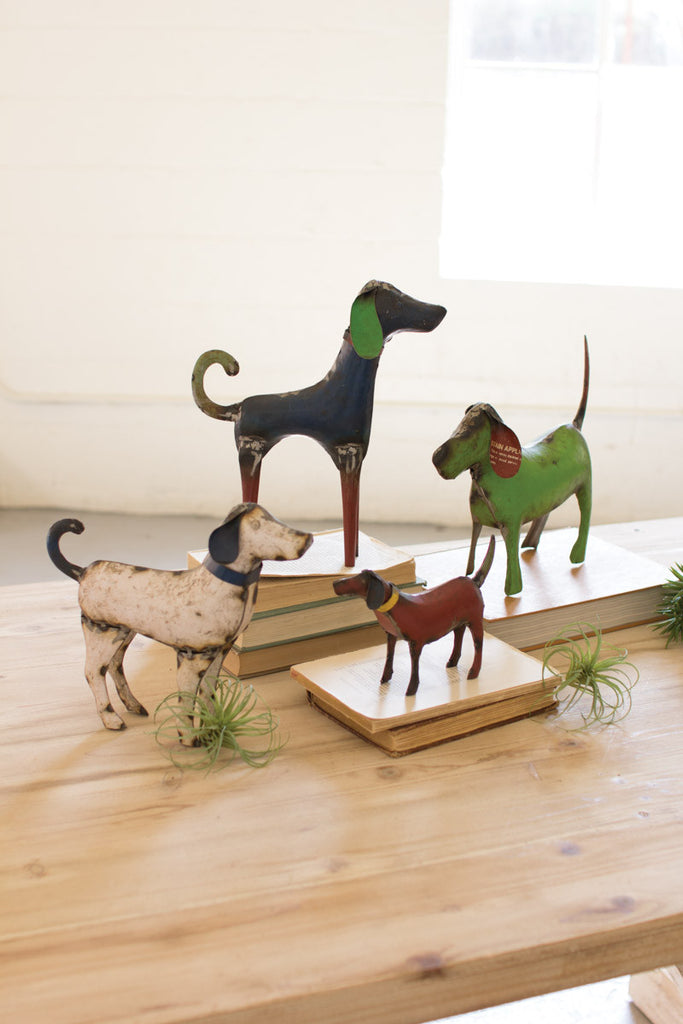Reclaimed metal dogs, set of 4 - The Nifty Decor