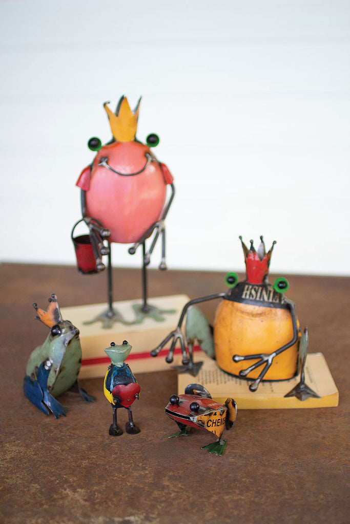 Recycled iron frogs, set of 5 - The Nifty Decor