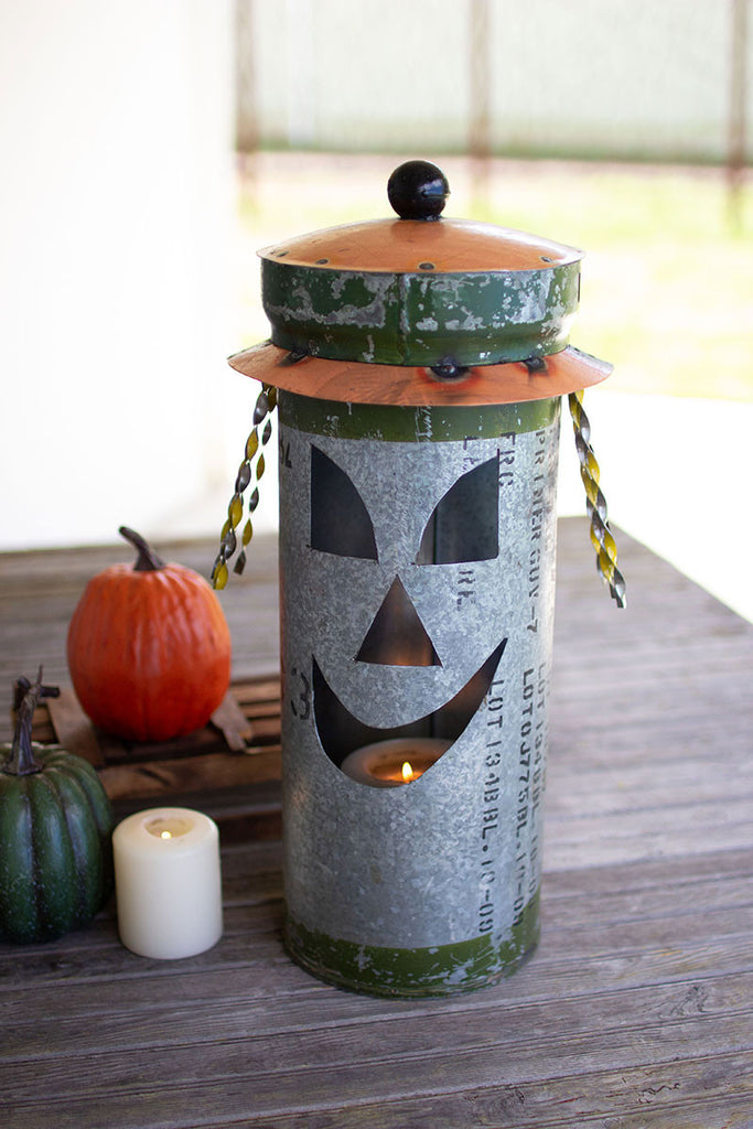 Canister scarecrow jack-o-lantern - The Nifty Decor