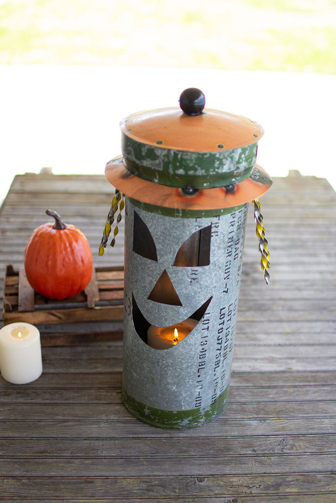 Canister scarecrow jack-o-lantern - The Nifty Decor