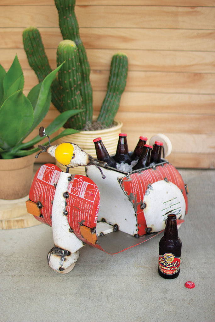 Recycled metal scooter cooler/planter - The Nifty Decor