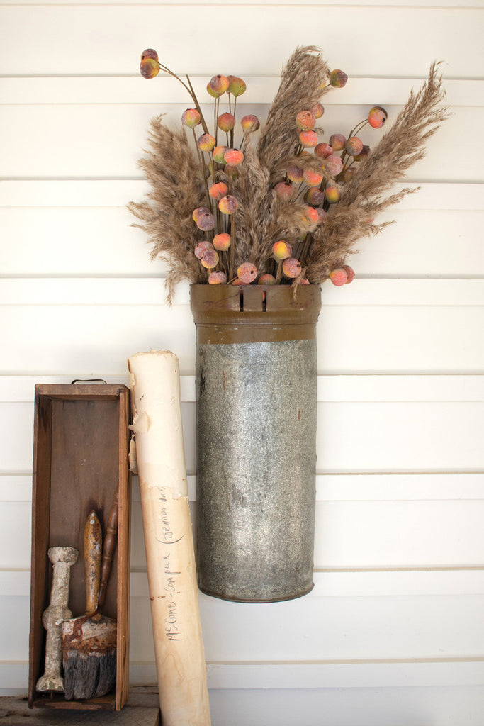 Half military canister wall vase - Bombay Mercantile