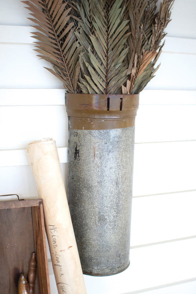 Half military canister wall vase - Bombay Mercantile