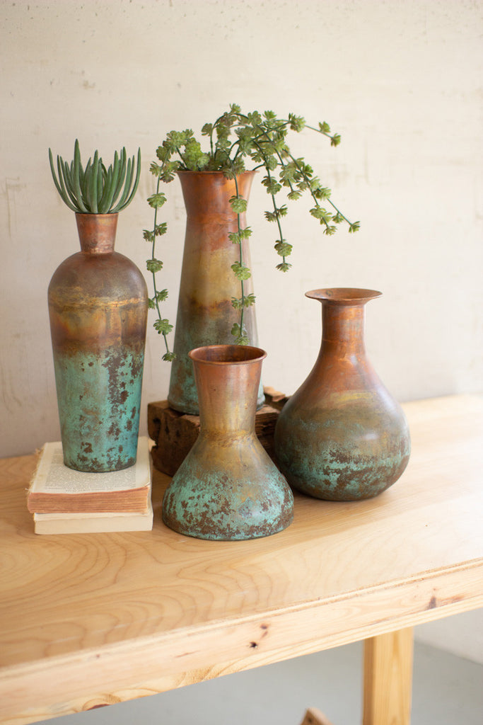 Two-toned copper vases, set of 4 - The Nifty Decor