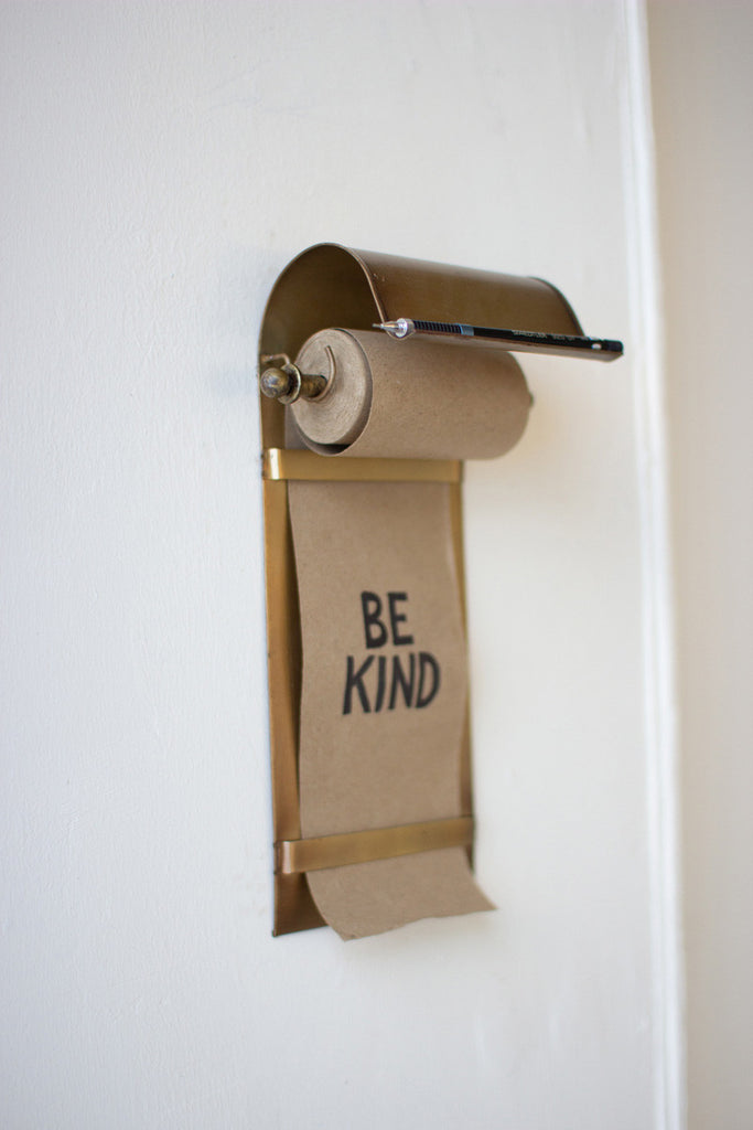 Brass wall note roll - The Nifty Decor